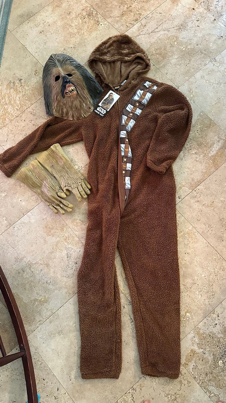 New Adult Star Wars Chewbacca union suit and vintage Lucasfilm Mask & LongGloves